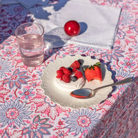 DAHLIA French Blue Blockprint Tablecloth