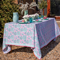 block print tablecloth, Jaipur Blockprint Tablecloth, Block Printed Linen, faro tablecloths,  cotton block printed tablecloths, blockprint tablecloths, Indian blockprint tablecloths, block print tablecloths uk, cotton tablecloths