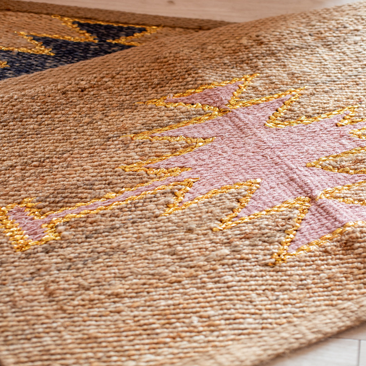Tantra Blush Gold Handmade Jute Doormat