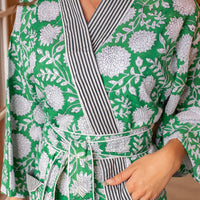 ZINAT Blockprint Long Dressing Gown