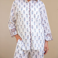 AMARIS Embroidered Long Cotton Pyjamas
