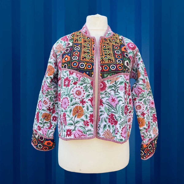 quilted jackets, Faro quilted jackets, cotton quilted waist coats, Block Printed Boho Style clothing,  Quilted Handmade Jackets