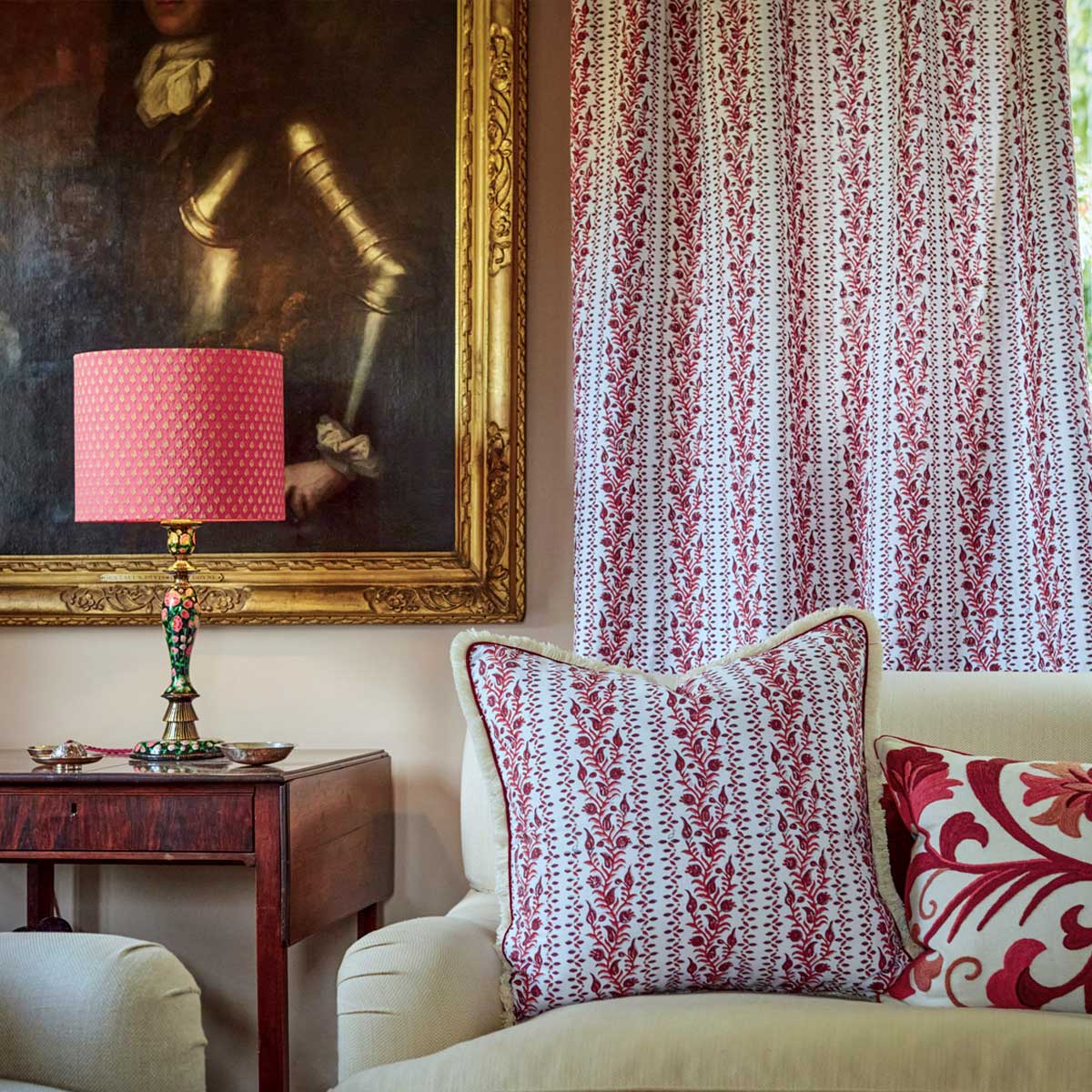 RUBY RU Blockprint Square Cushion