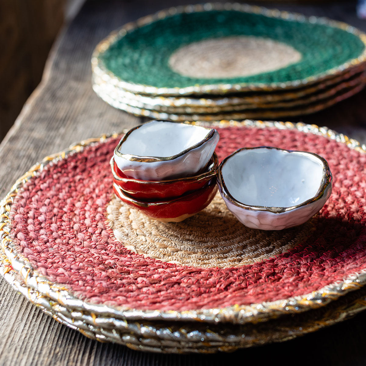 CABANA Claret Jute Placemats SET OF 4