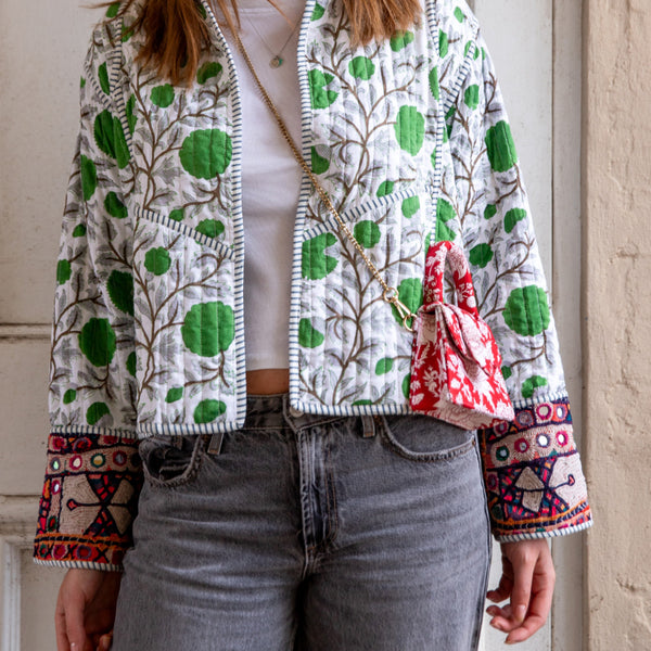 SOPHIE GREEN Patchwork Short Quilted Cotton Jacket