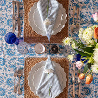 block print tablecloth, SUZANI Lapis Blockprint Tablecloth, Block Printed Linen, faro tablecloths,  cotton block printed tablecloths, blockprint tablecloths, Indian blockprint tablecloths, block print tablecloths uk,