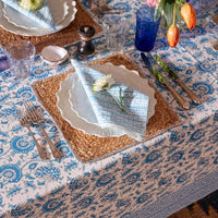 SUZANI Lapis Blue Blockprint Tablecloth