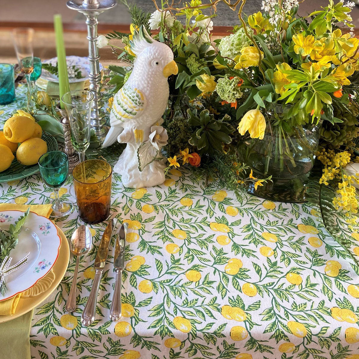 LIMON Blockprint Tablecloth