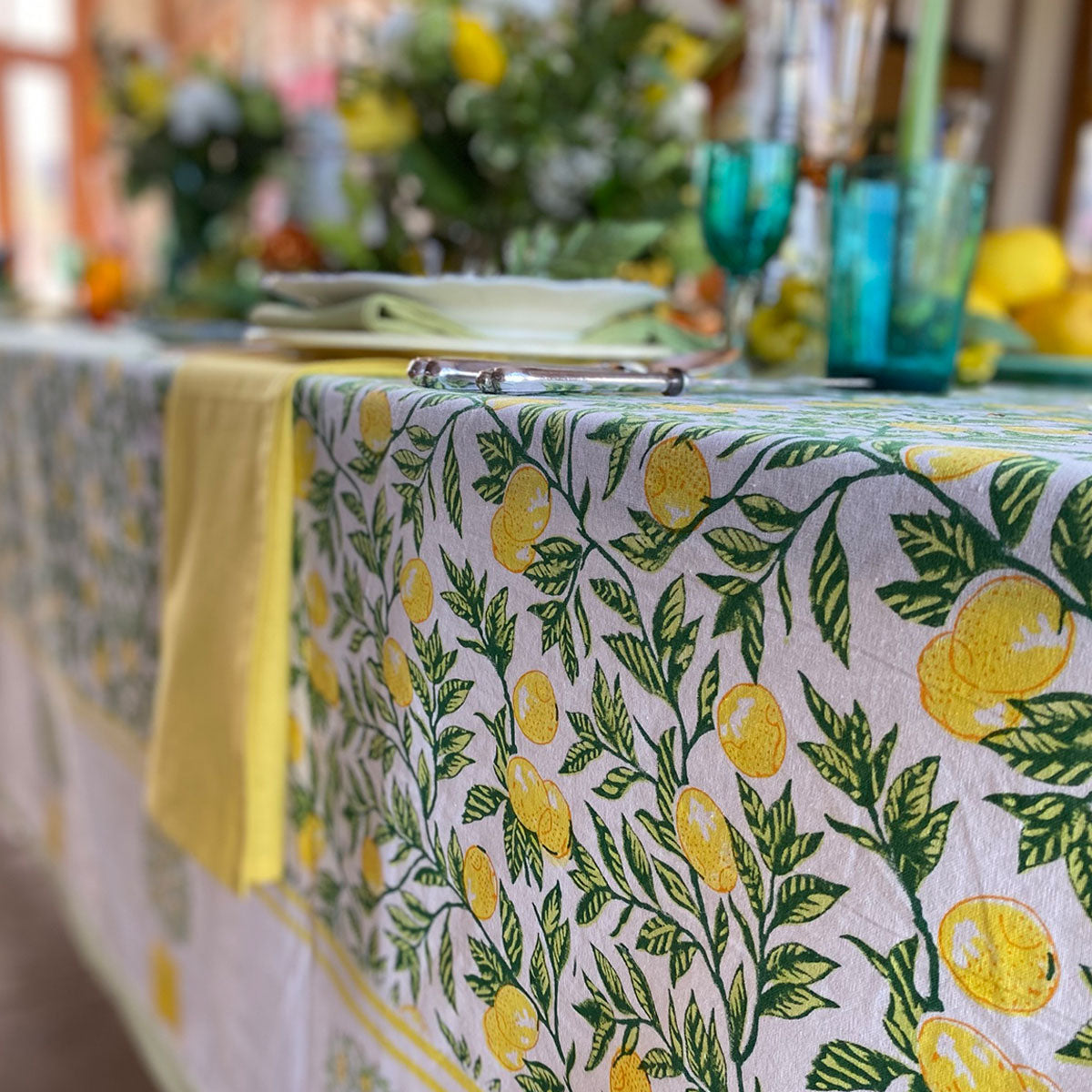 LIMON Blockprint Tablecloth