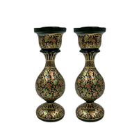NUR Forest Green & Gold Candle Holder (Pair)