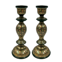 NUR Forest Green & Gold Candle Holder (Pair)