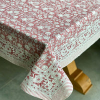 FLORENCE Rose Blockprint Tablecloth