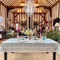 BAROQUE JADE Blockprint Tablecloth