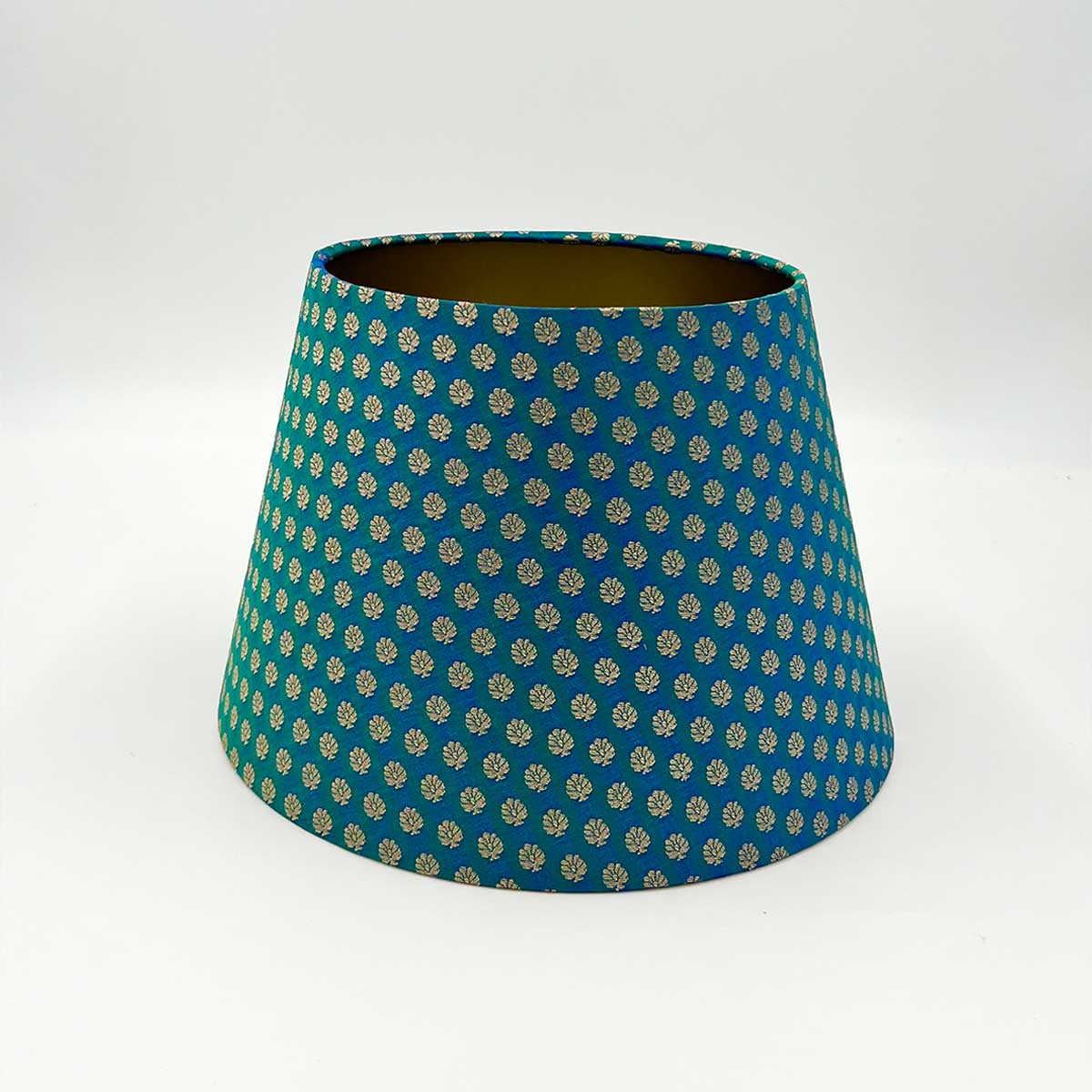PEACOCK Silk Brocade Drum Lampshade