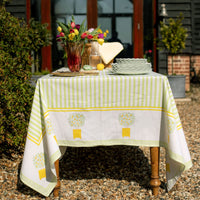 CITRUS STRIPE Blockprint Tablecloth