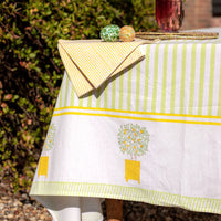 CITRUS STRIPE Blockprint Tablecloth