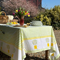 CITRUS STRIPE Blockprint Tablecloth