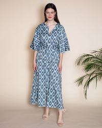 maxi dress, long dress, resort wear, summer dress, ikat dress