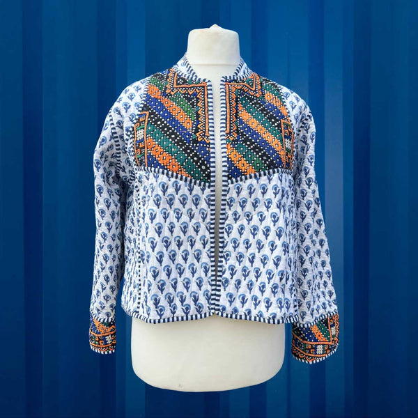quilted jackets, Faro quilted jackets, cotton quilted waist coats, Block Printed Boho Style clothing,  Quilted Handmade Jackets