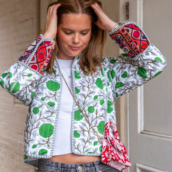 quilted jackets, Faro quilted jackets, cotton quilted waist coats, Block Printed Boho Style clothing, Quilted Handmade Jackets