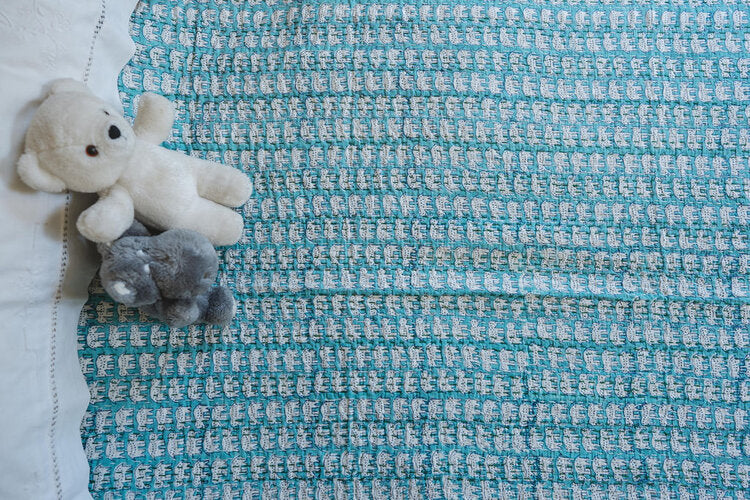TURQUOISE Little Ele Kantha Quilt