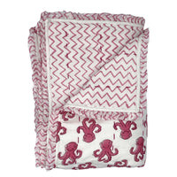 cot quilts, children's bedding, junior quilts, blockprint baby quilts, kantha baby quilts