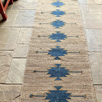TANTRA Lapis Gold Handmade Hemp Jute Floor Runner