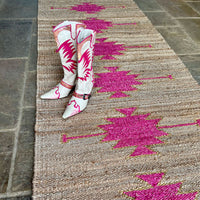 TANTRA Fuchsia Gold Handmade Hemp Jute Floor Runner