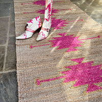 PRE-ORDER TANTRA Fuchsia Gold Handmade Hemp Jute Floor Runner