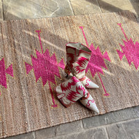 TANTRA Fuchsia Gold Handmade Hemp Jute Floor Runner