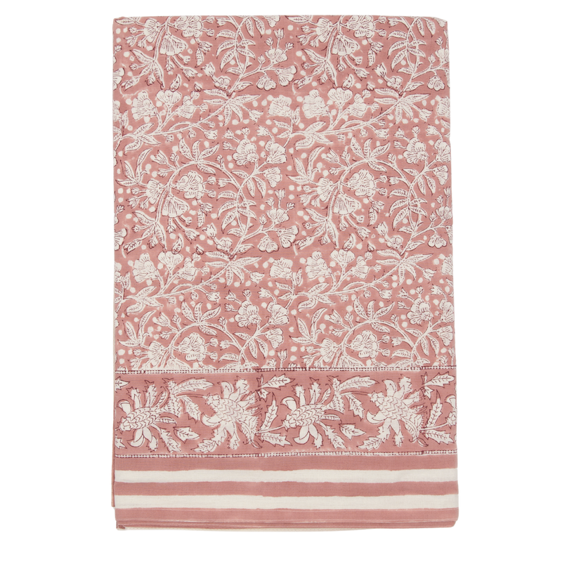 FLORENCE Rose Blockprint Tablecloth