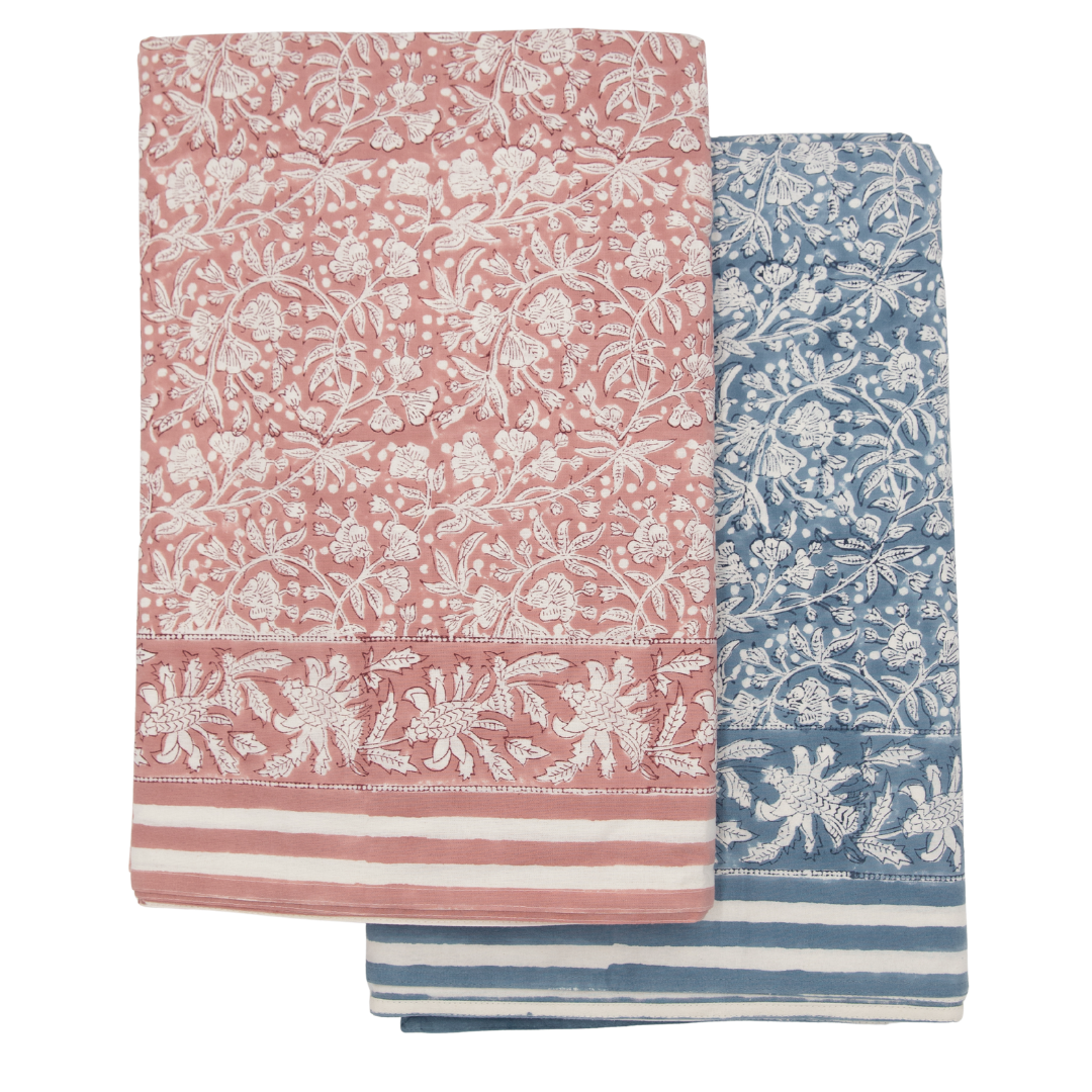 FLORENCE Rose Blockprint Tablecloth