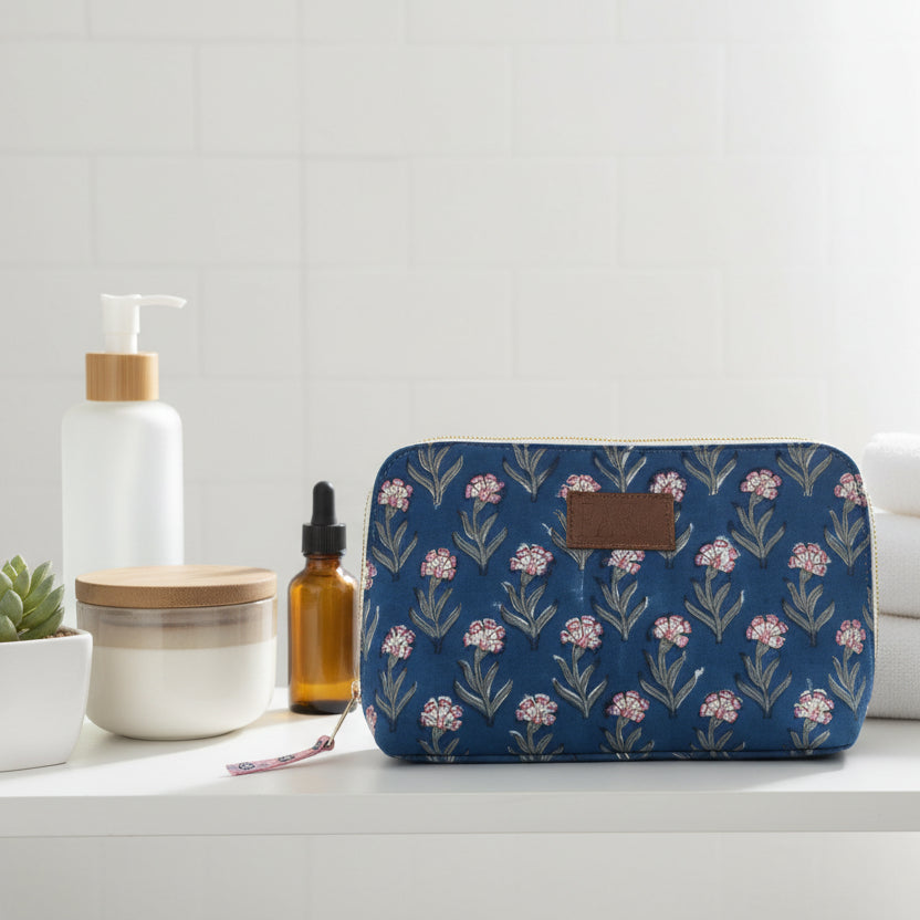 Travel Wash Bags, Toiletry Bags for men, women, Travel Pouches, Block print Wash Bags,  Luxe wash bags, Eco-friendly toiletry bags, Handmade travel pouch, best wash bags for travel, toiletry bag git set, Stylish travel pouches, zipper wash bags