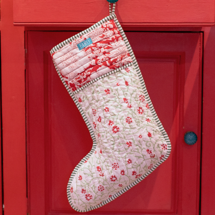JIYA Festive Quilted Blockprint Stockings