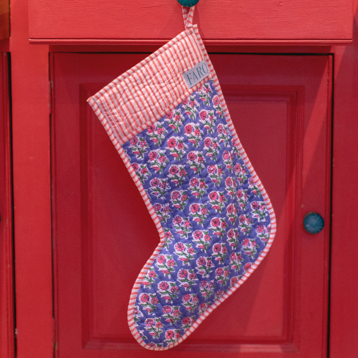 JIYA Festive Quilted Blockprint Stockings