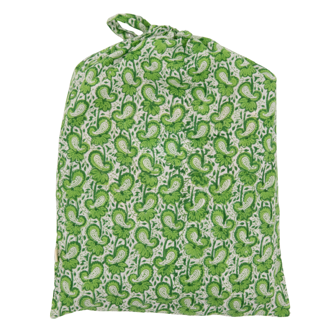 LUNA Verde Blockprint Long Cotton Pyjamas