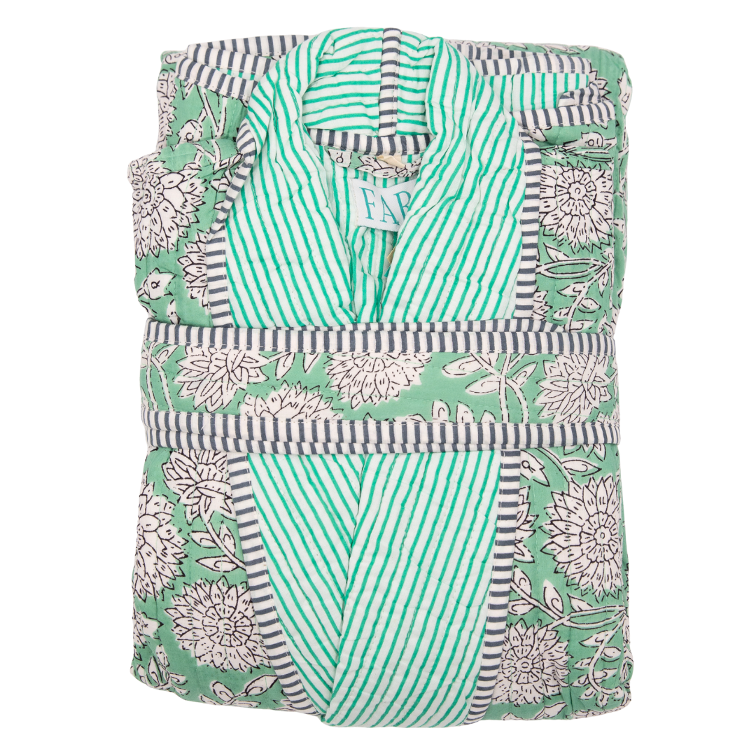 ZINAT MINT Quilted Long Dressing Gown