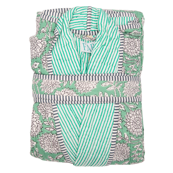 ZINAT MINT Quilted Long Dressing Gown
