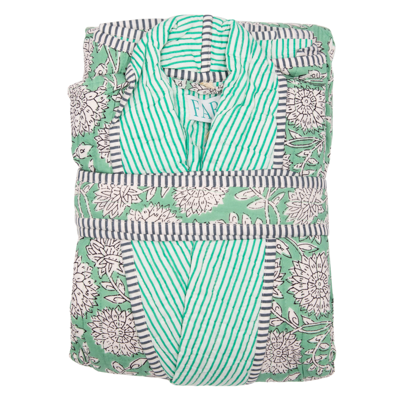 ZINAT MINT Quilted Long Dressing Gown