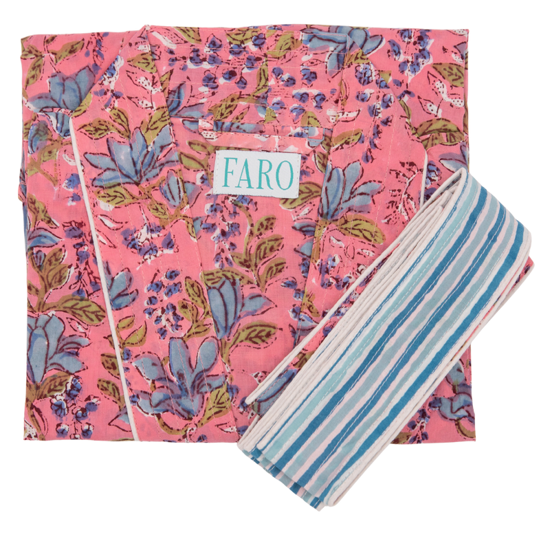 LENA Short Blockprint Dressing Gown