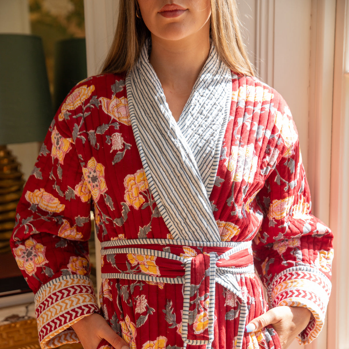 RUKMINI Quilted Long Dressing Gown