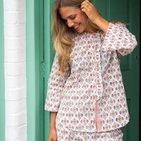 AMAYA Ruffle Hem Cotton Pyjamas