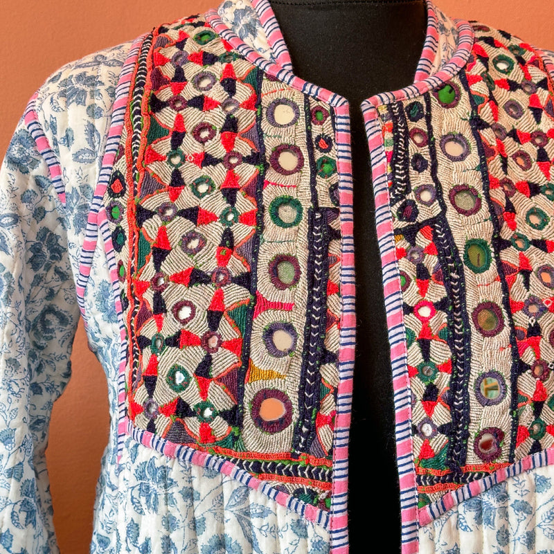 ANAIS Patchwork Short Quilted Cotton Jacket