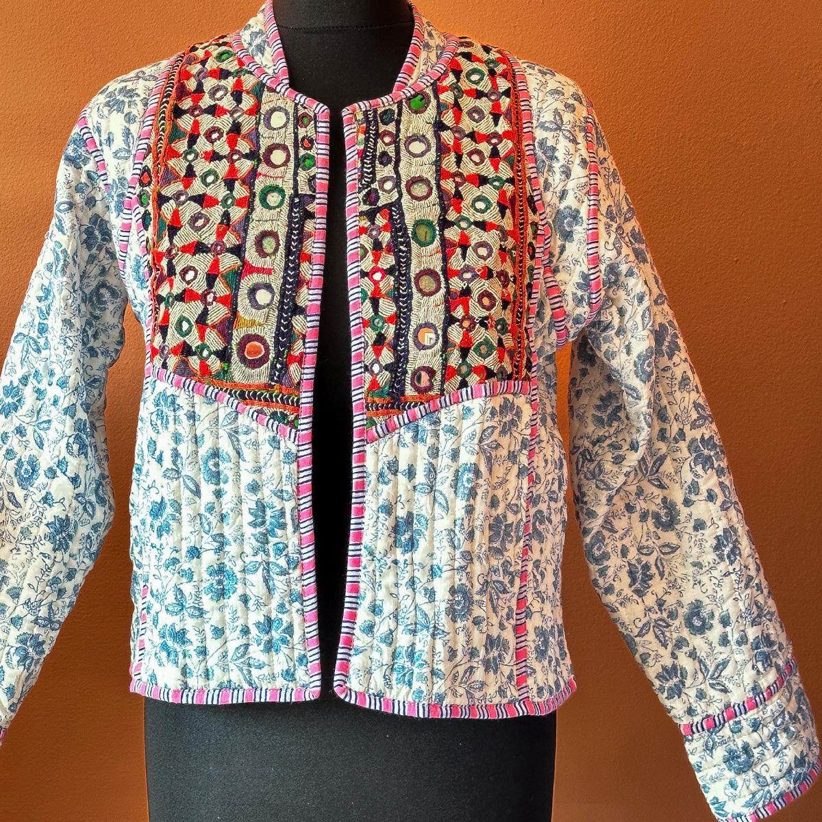 ANAIS Patchwork Short Quilted Cotton Jacket
