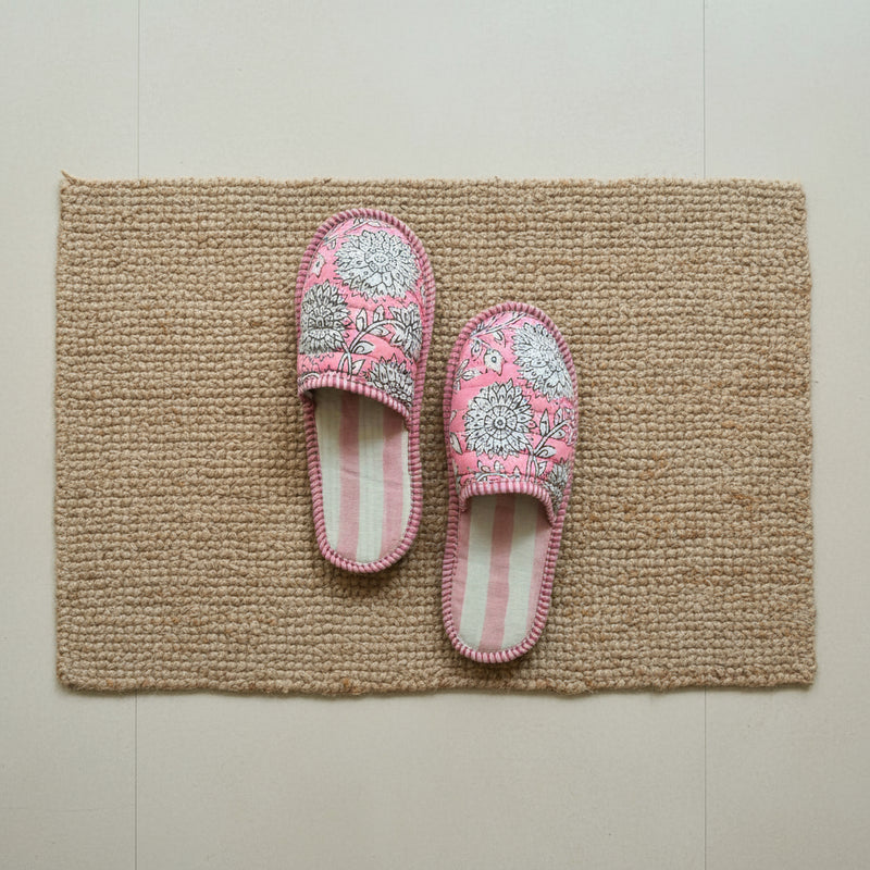 ZINAT CANDY Blockprint Quilted Slippers