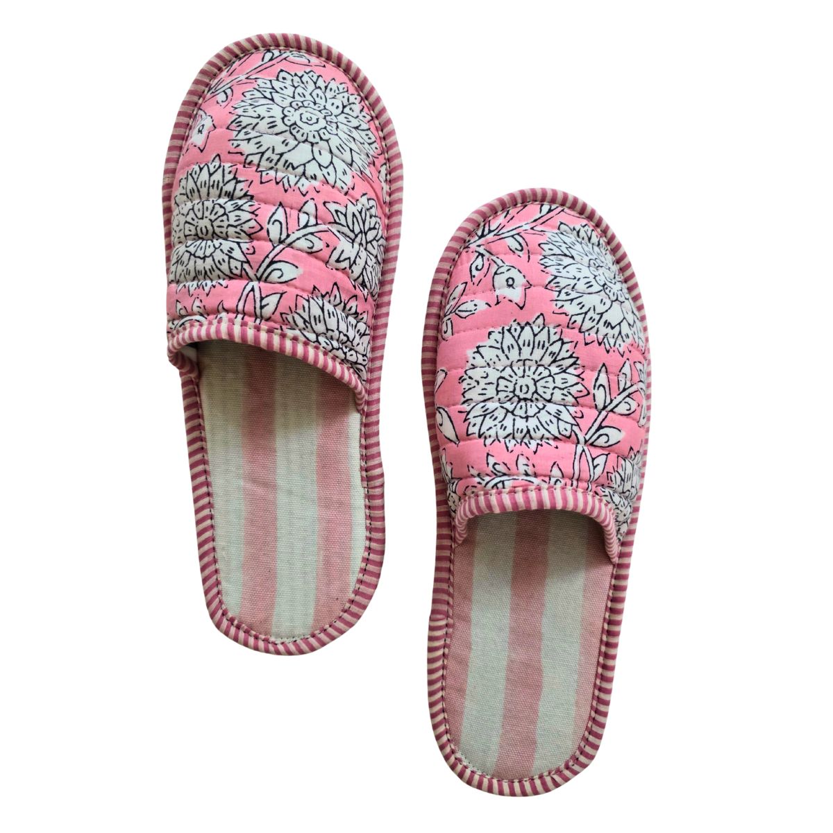 ZINAT CANDY Blockprint Quilted Slippers