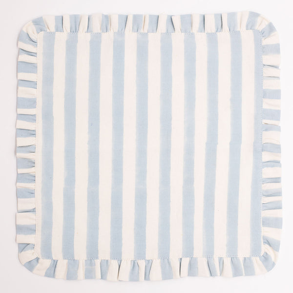 GEORGIA BLUE Stripe Ruffle Placemat