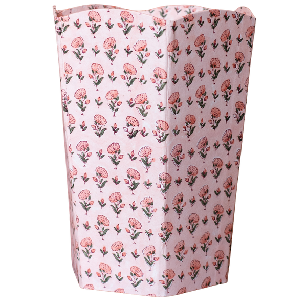 BLUSH Blockprint Paper Waste Basket