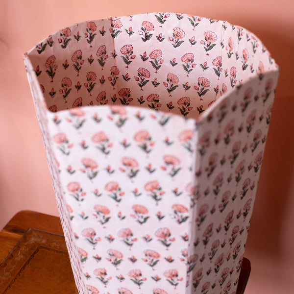 BLUSH Blockprint Paper Waste Basket