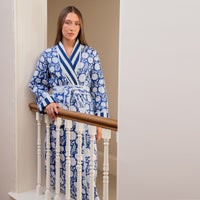 ZINAT BLUE Quilted Long Dressing Gown